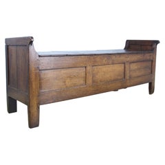 Antique French Chestnut Box Seat or Coffer