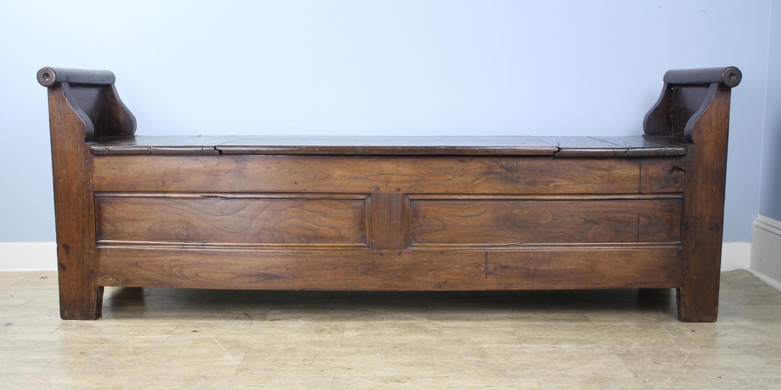 Antique French Chestnut Coffer In Good Condition In Port Chester, NY