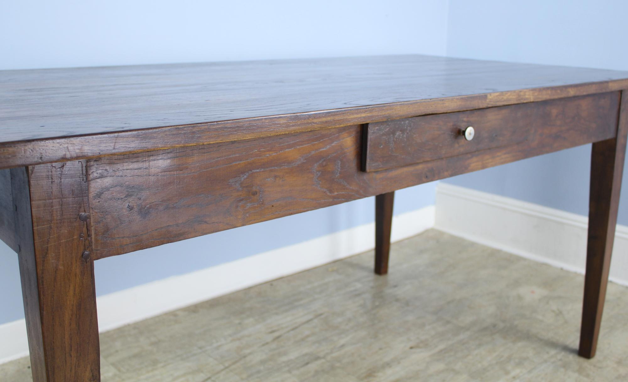 Antique French Chestnut Farm Table For Sale 2