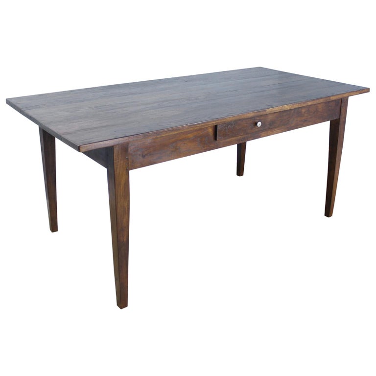 Antique French Chestnut Farm Table For Sale