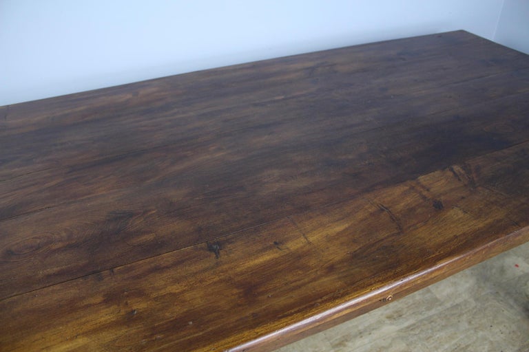 Antique French Chestnut Farm Table, One-Drawer For Sale 1