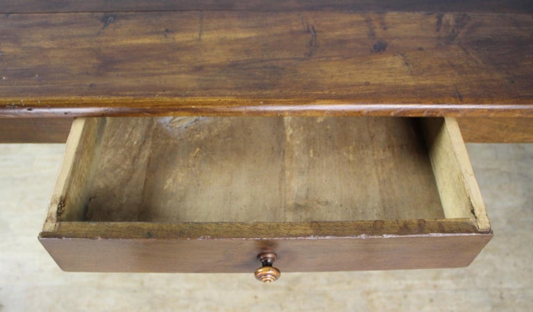 Antique French Chestnut Farm Table, One-Drawer For Sale 4