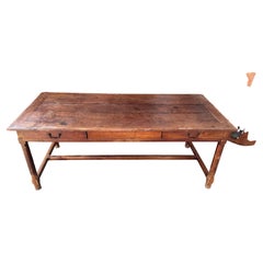 Antique French Chestnut Farmhouse Dining Table, c 1860