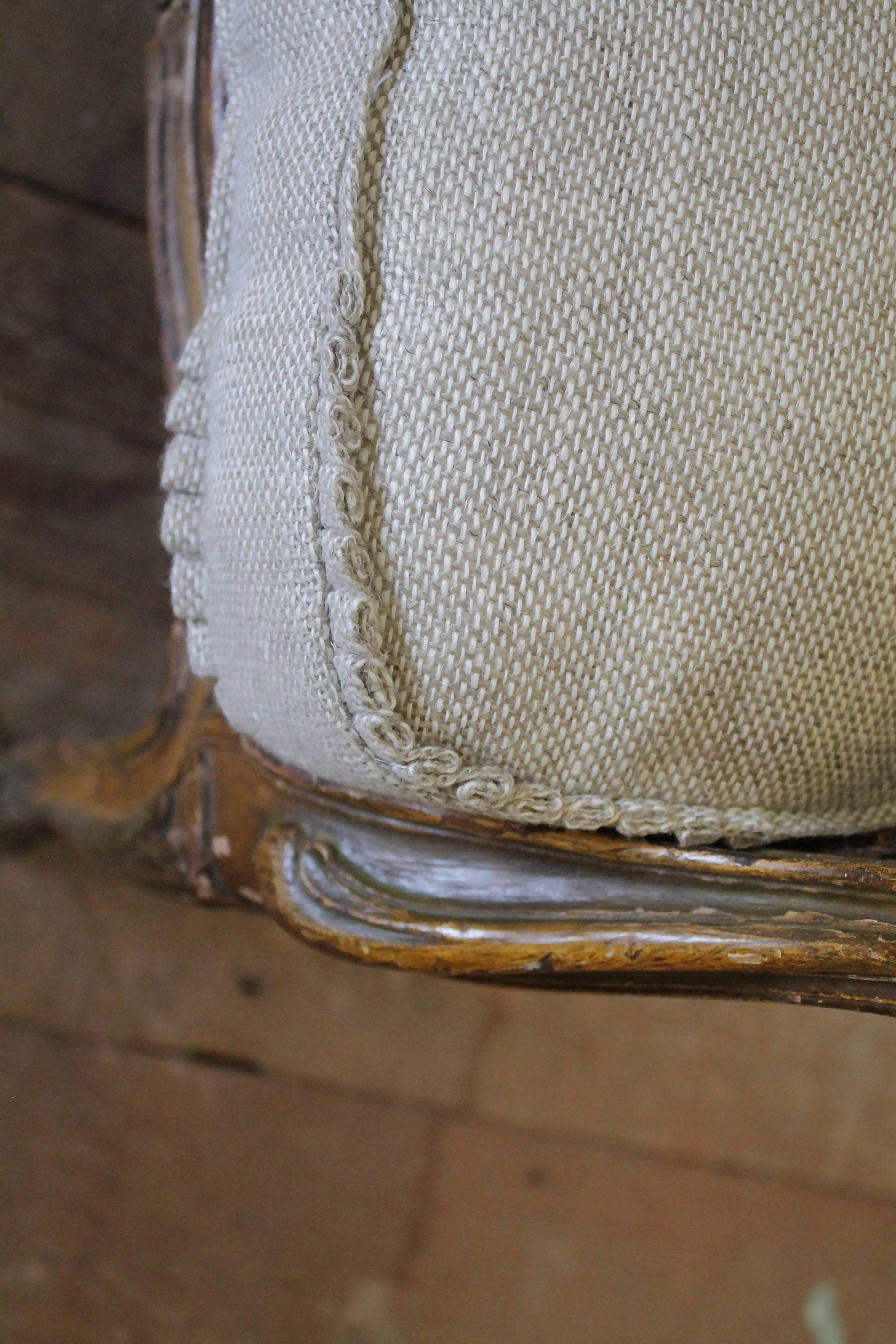 Ancienne chaise à oreilles française pour enfants à dossier canné 3