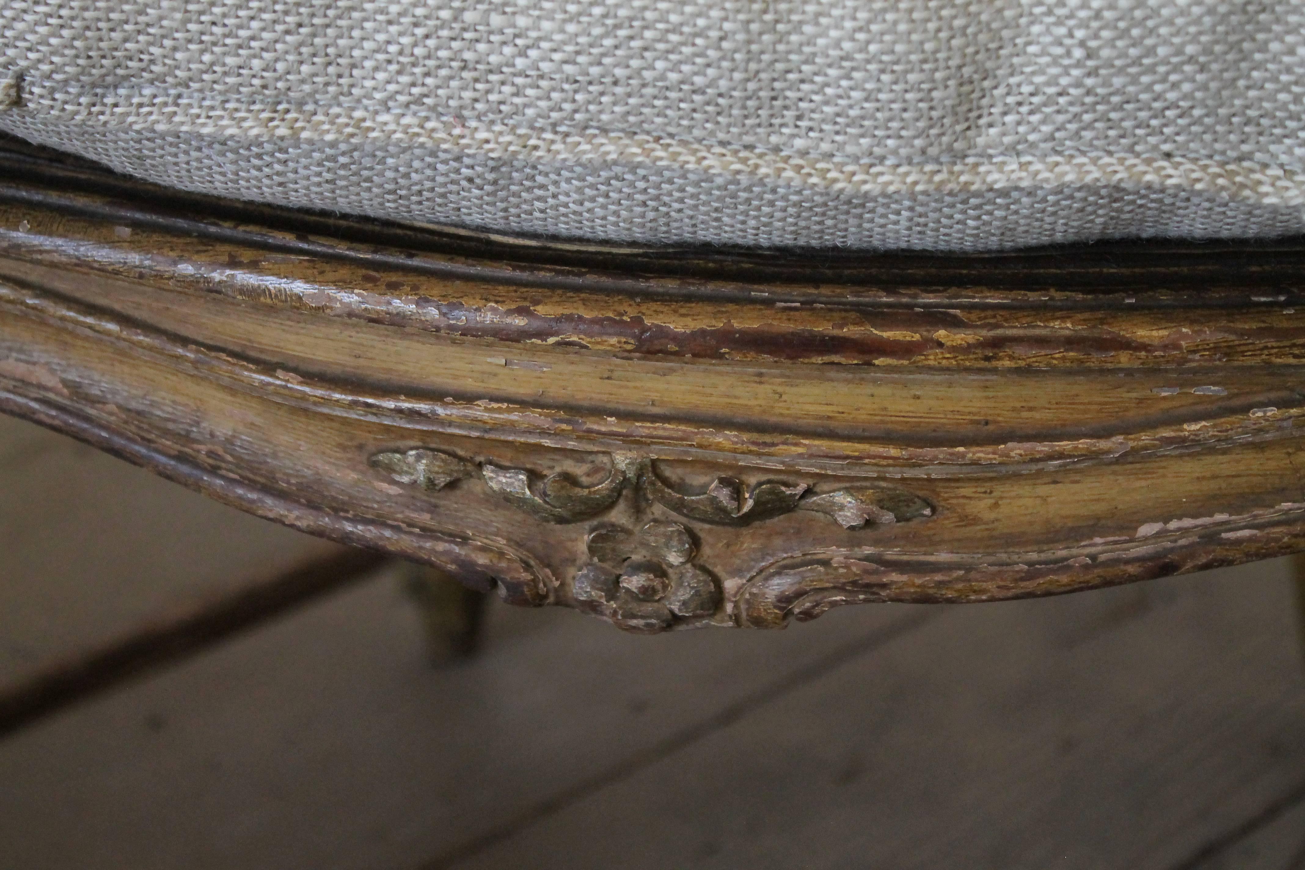 Ancienne chaise à oreilles française pour enfants à dossier canné 4