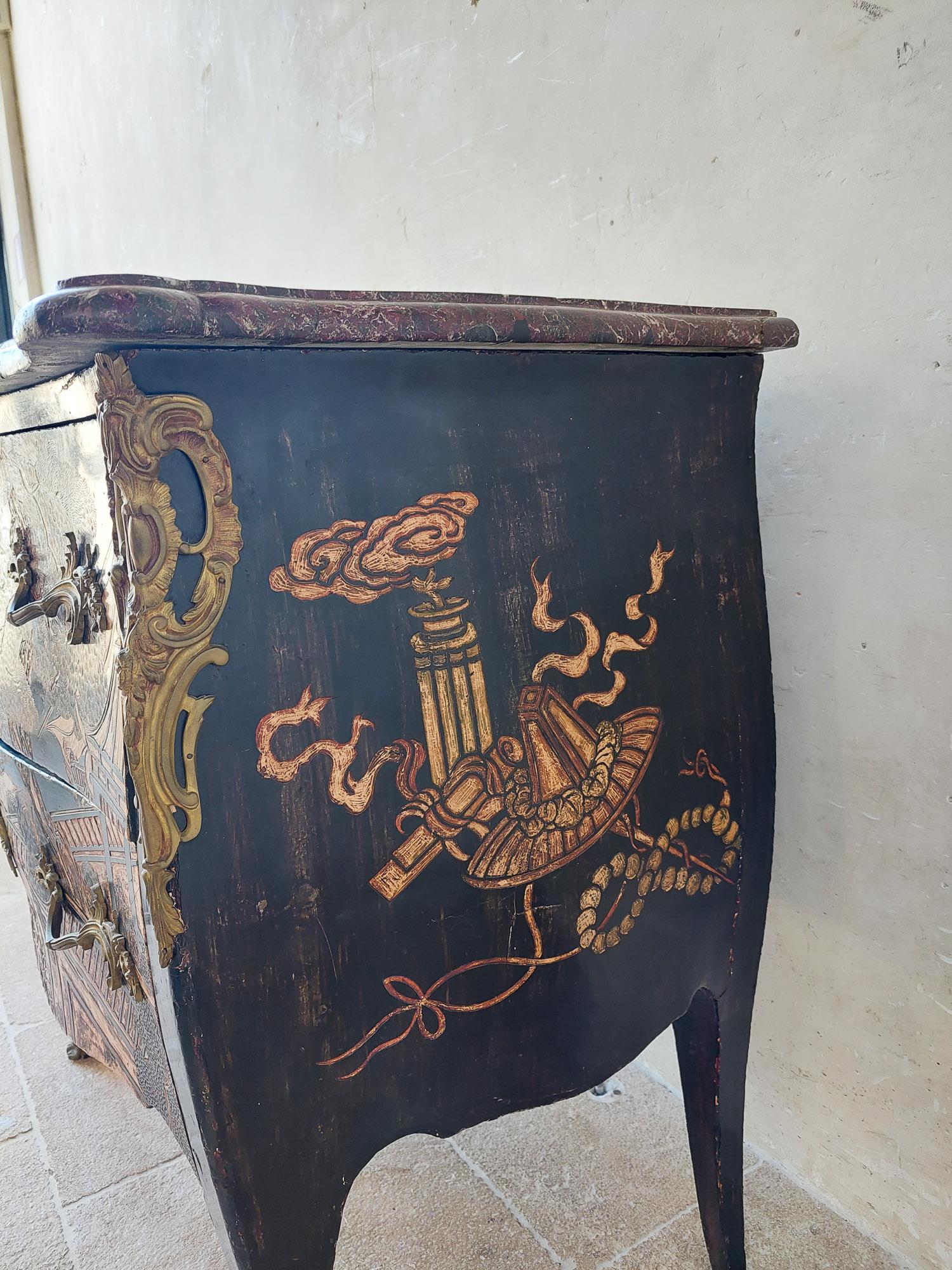 Antique French Chinoiserie Commode 19th Century For Sale 13