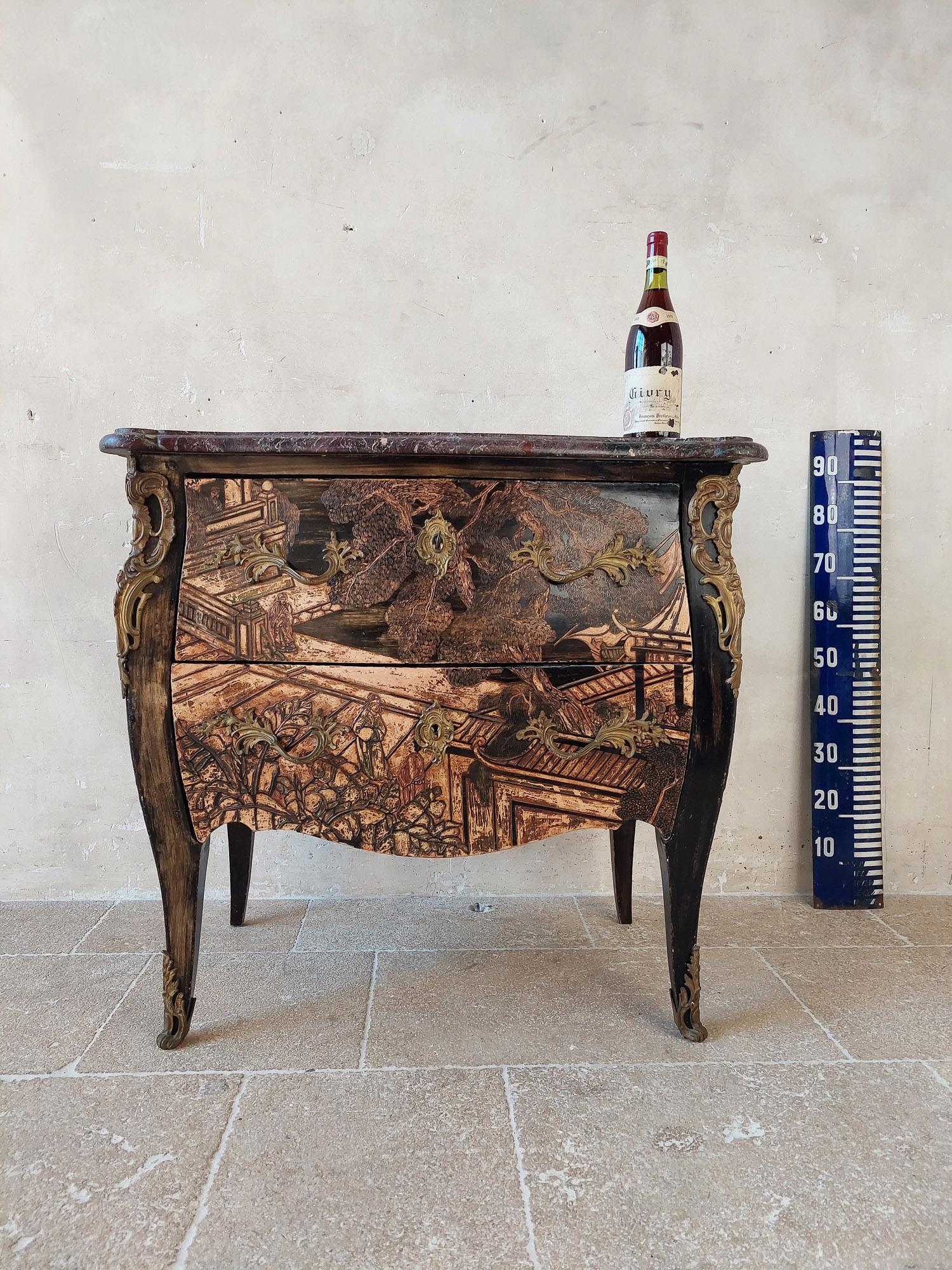 Antique French Chinoiserie Commode 19th Century For Sale 15