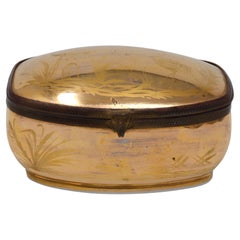 Antique French Chinoiserie Gold Porcelain Trinket Box