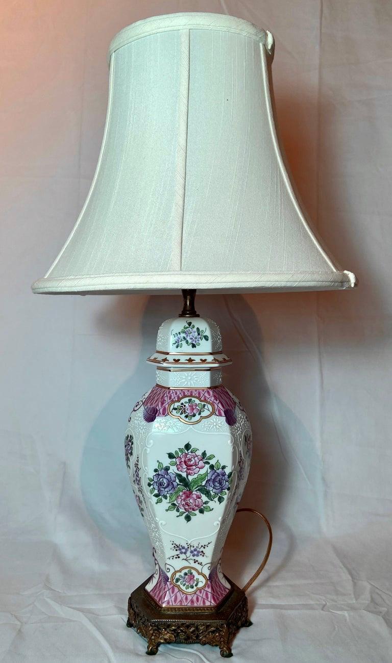 Antike französische „Chinoiserie“-Samson-Porzellanlampe, um 1900 im ...