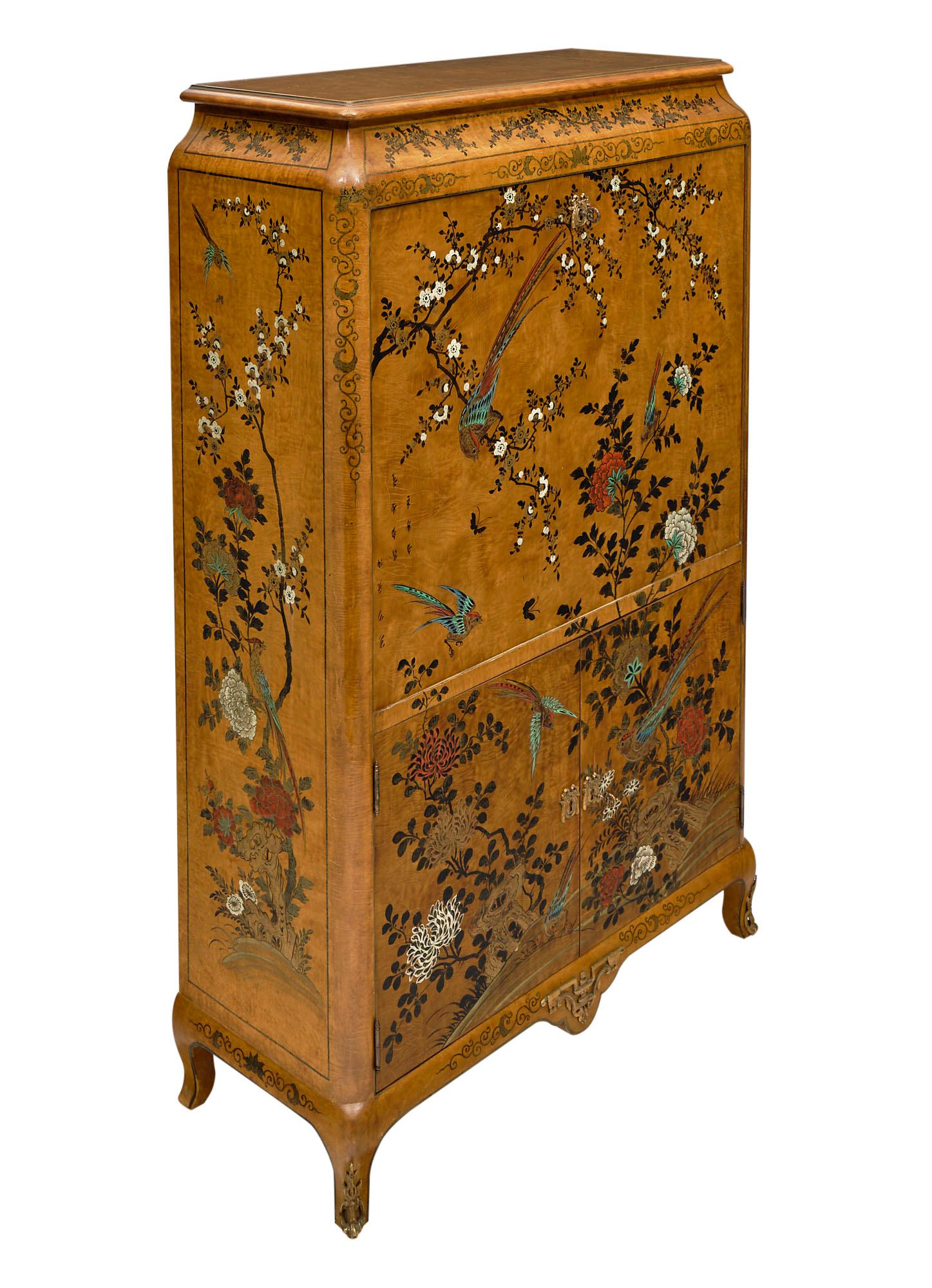 Late 19th Century Antique French Chinoiserie Secretaire