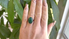 Antique French Chrysoprase 18 Karat Gold Cocktail Ring