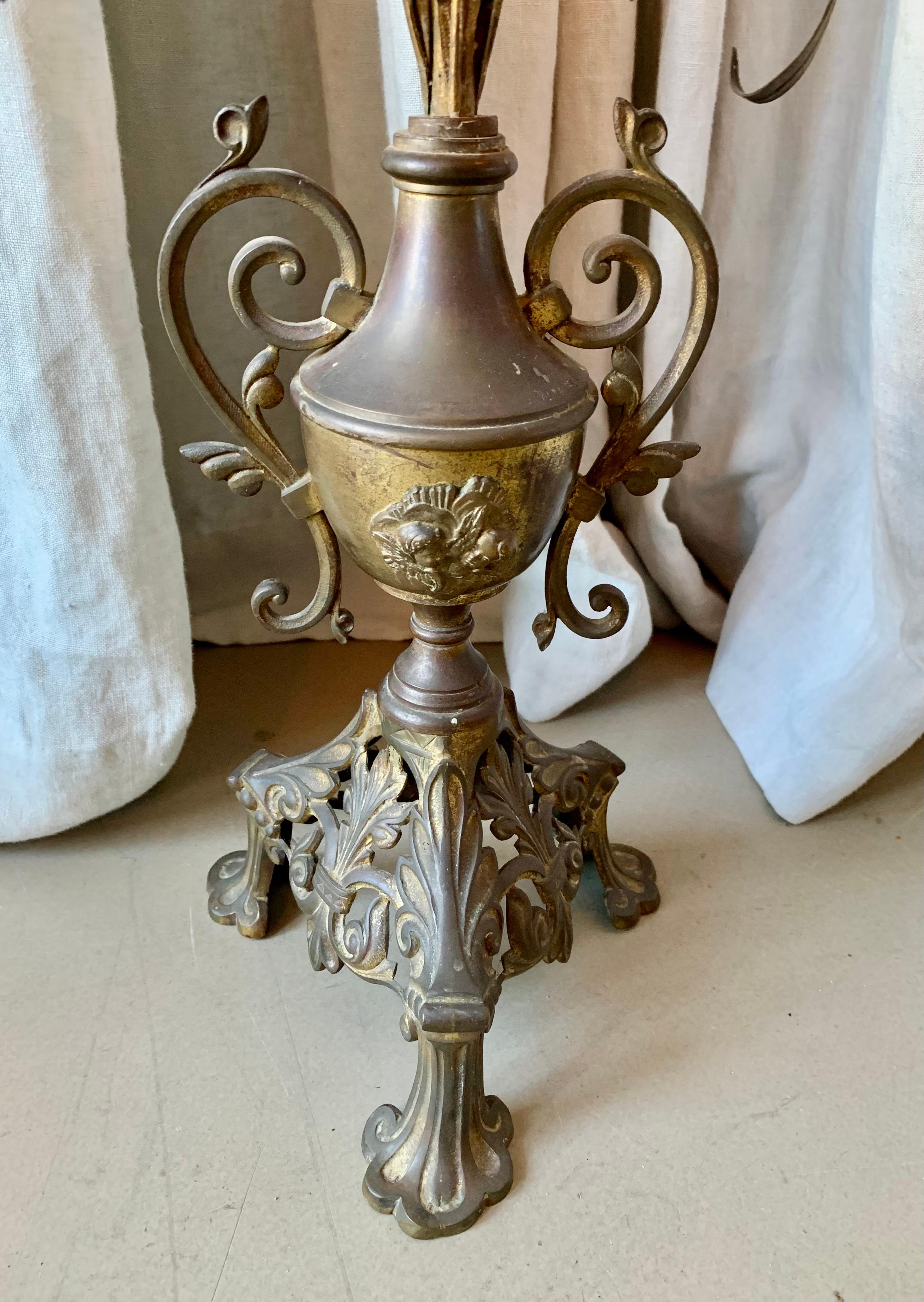 Antique French Church Candelabra For Sale 2