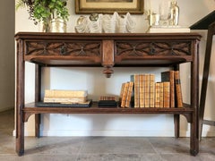 Antique French Church Hand-Carved Console, 19th Century