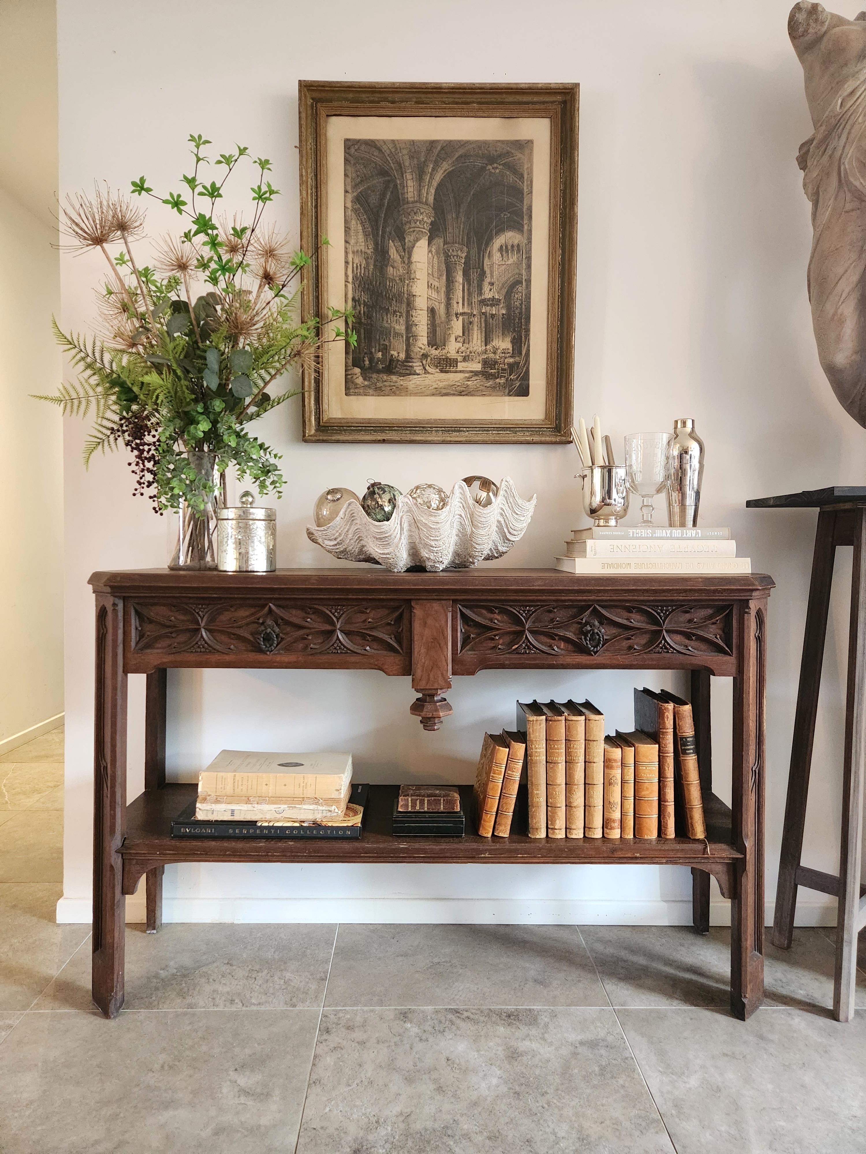 XIXe siècle Antique console d'église française sculptée à la main, 19e siècle en vente