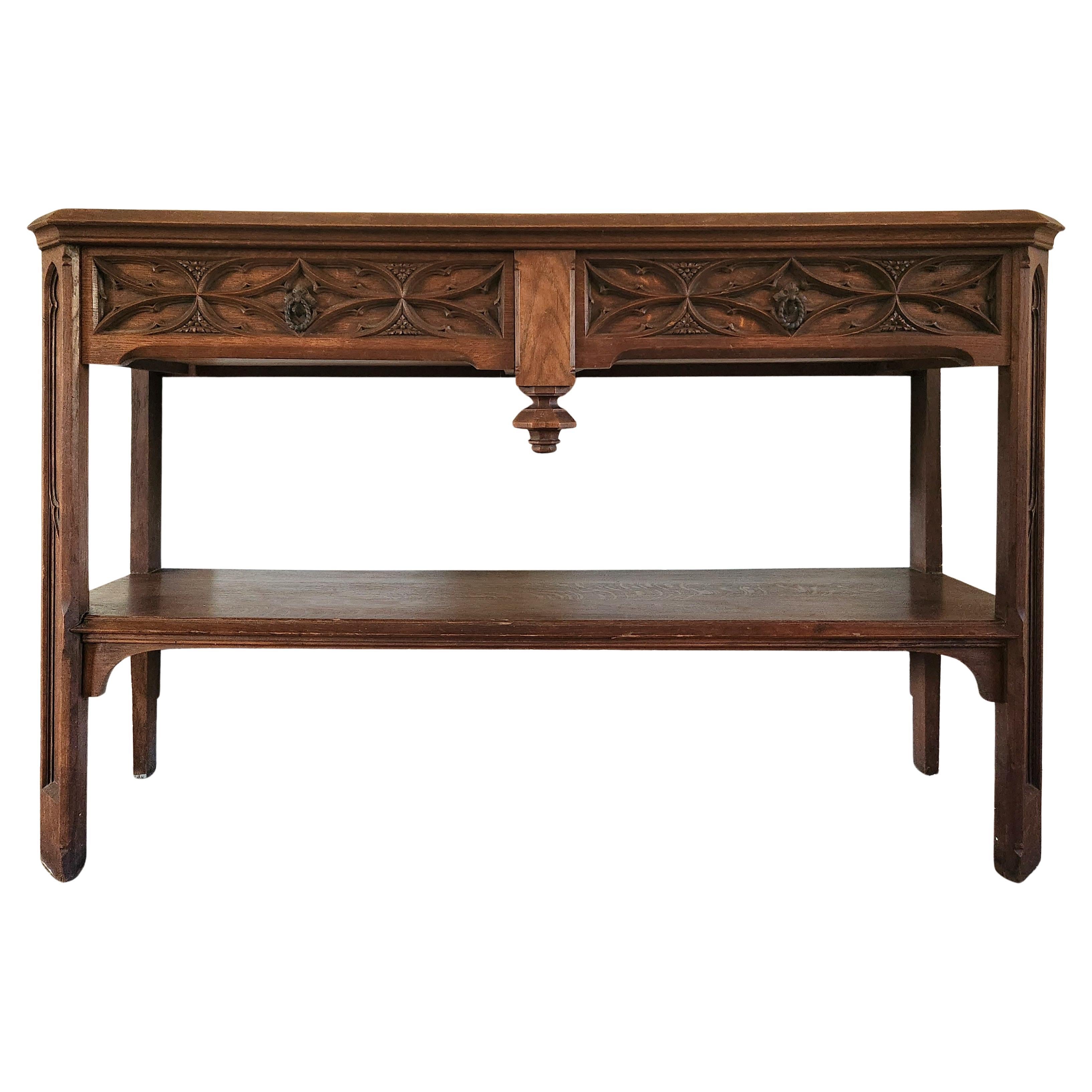 Antique console d'église française sculptée à la main, 19e siècle en vente