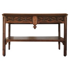 Antique console d'église française sculptée à la main, 19e siècle