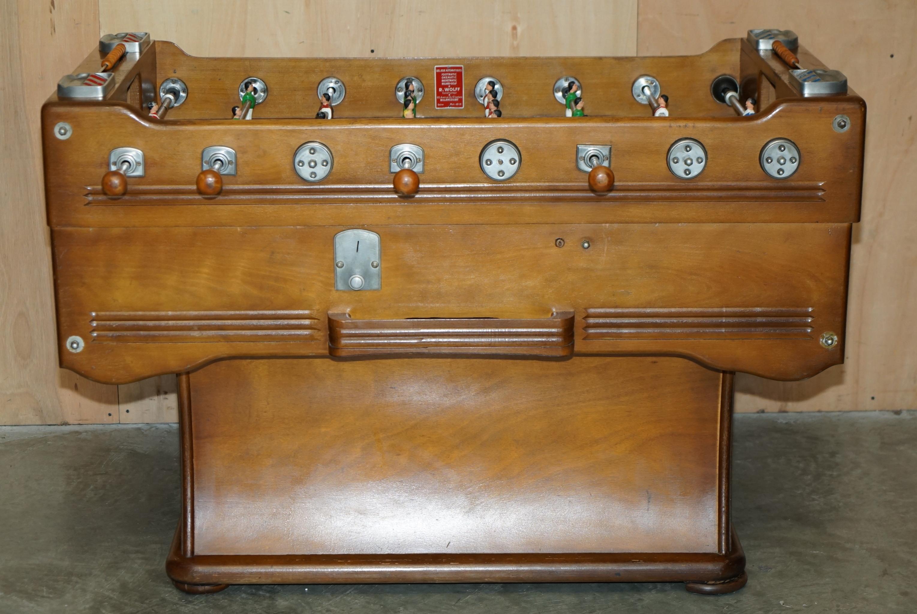 Royal House Antiques

Royal House Antiques is delighted to offer for sale this super rare and highly collectable, R Wolff, Les Jeux Automatiques, hand made in Paris France football table 

Please note the delivery fee listed is just a guide, it