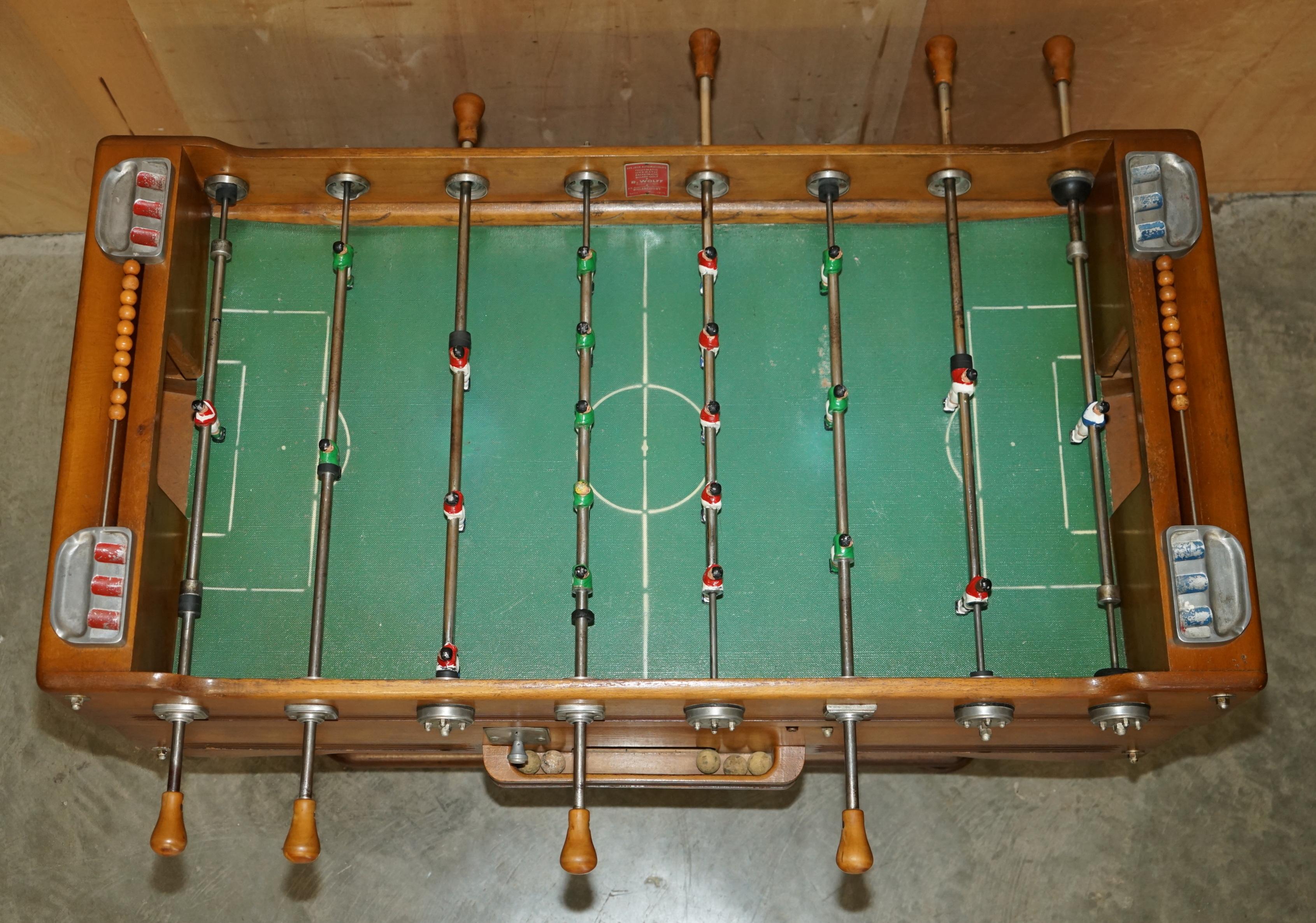 Art Deco ANTIQUE FRENCH CIR 1920's R WOLFF LES JEUX AUTOMATIQUES FOOTBALL FOOSBALL TABLE For Sale