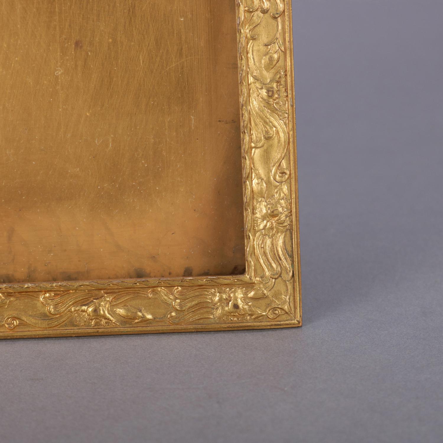 Antique French Classical Empire Ormolu Foliate Frame by B. Altman & Co NY 3