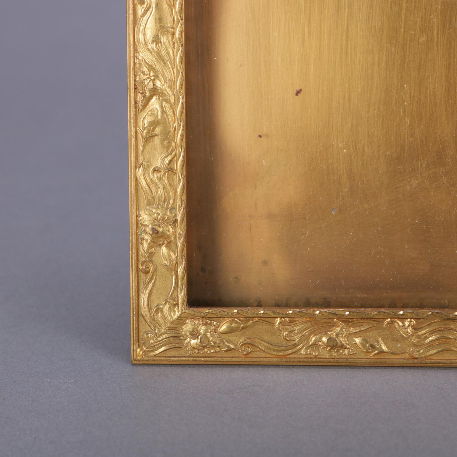 Antique French Classical Empire Ormolu Foliate Frame by B. Altman & Co NY 4