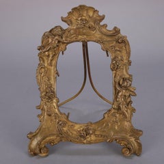 Antique French Classical Figural Gilt Bronze Cherub Frame, Made in Paris