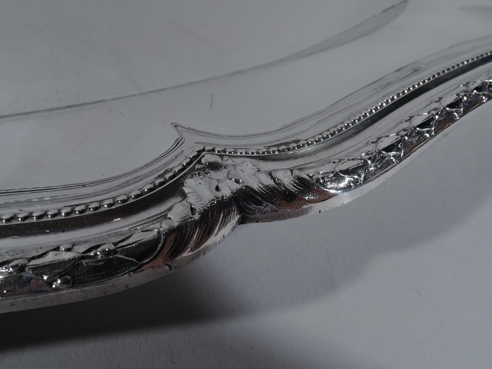 Belle Époque Antique French Classical Silver Tray by Puiforcat for Cartier
