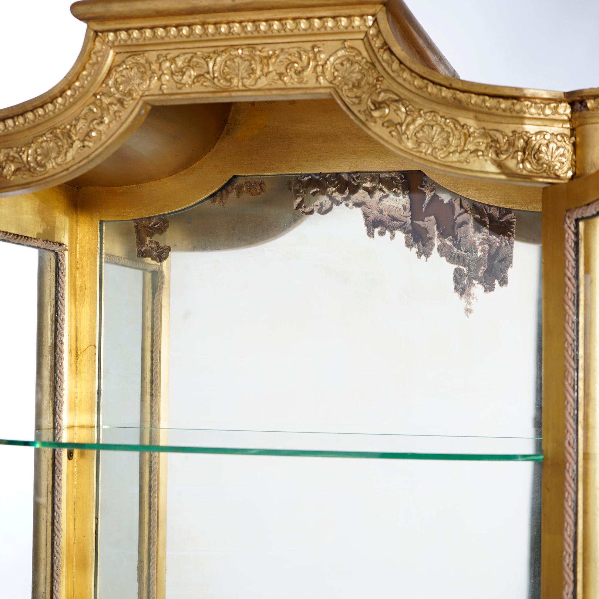 Antique French Classical Vernis Martin Giltwood Mirrored Vitrine Circa 1890 For Sale 6