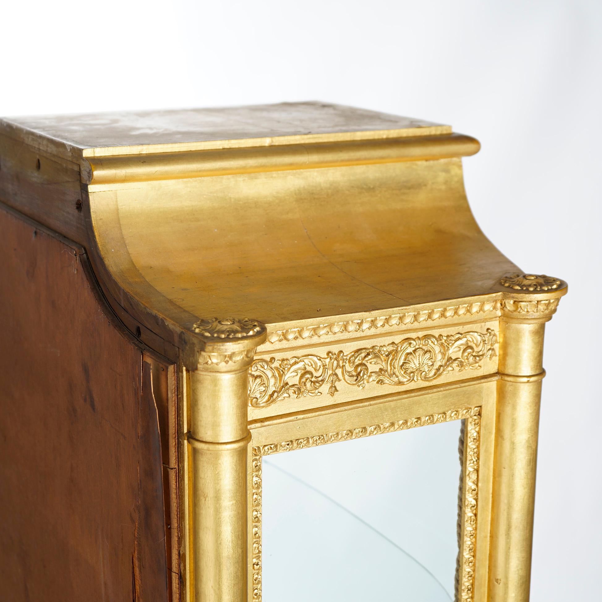 Antique French Classical Vernis Martin Giltwood Mirrored Vitrine Circa 1890 For Sale 8