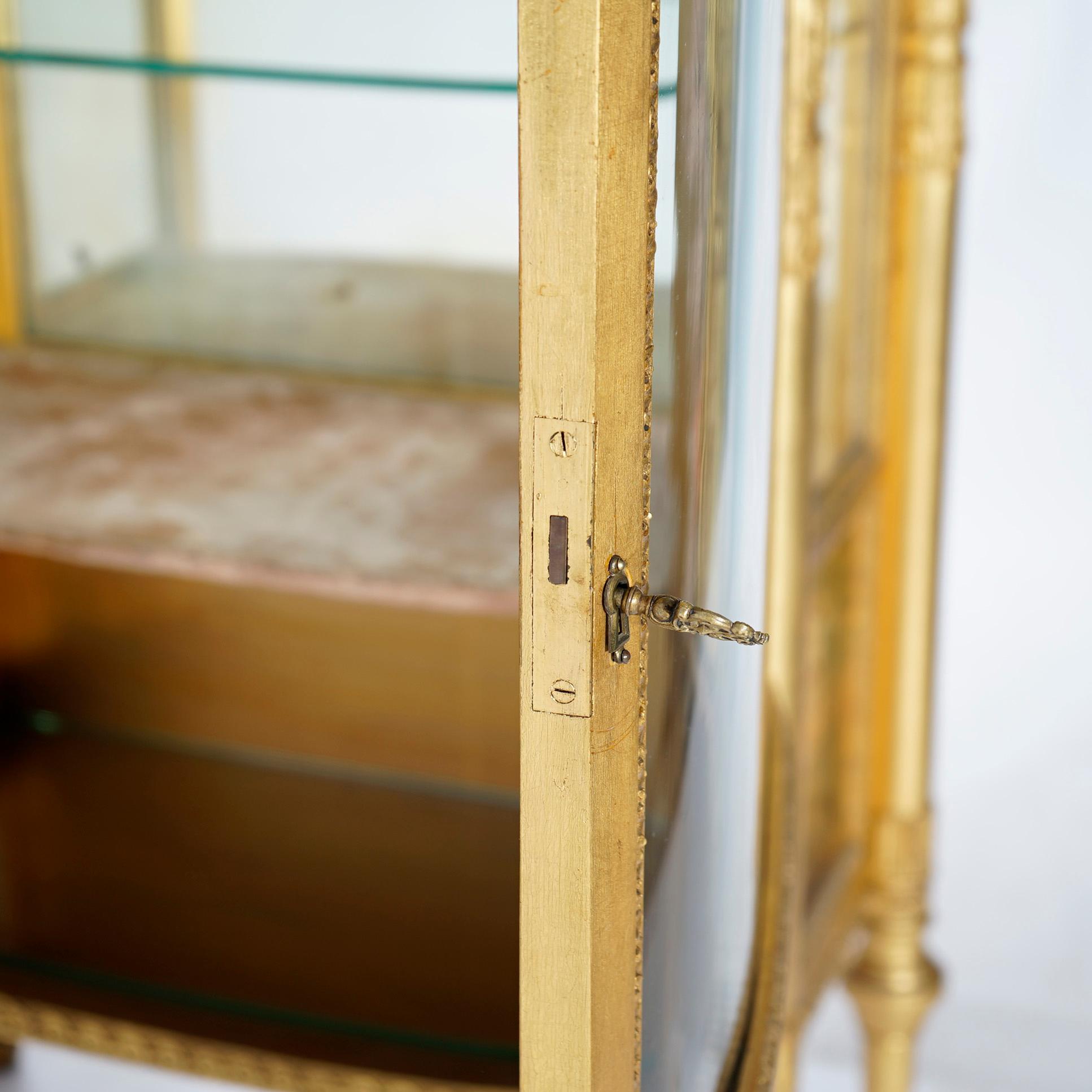 Antique French Classical Vernis Martin Giltwood Mirrored Vitrine Circa 1890 For Sale 11