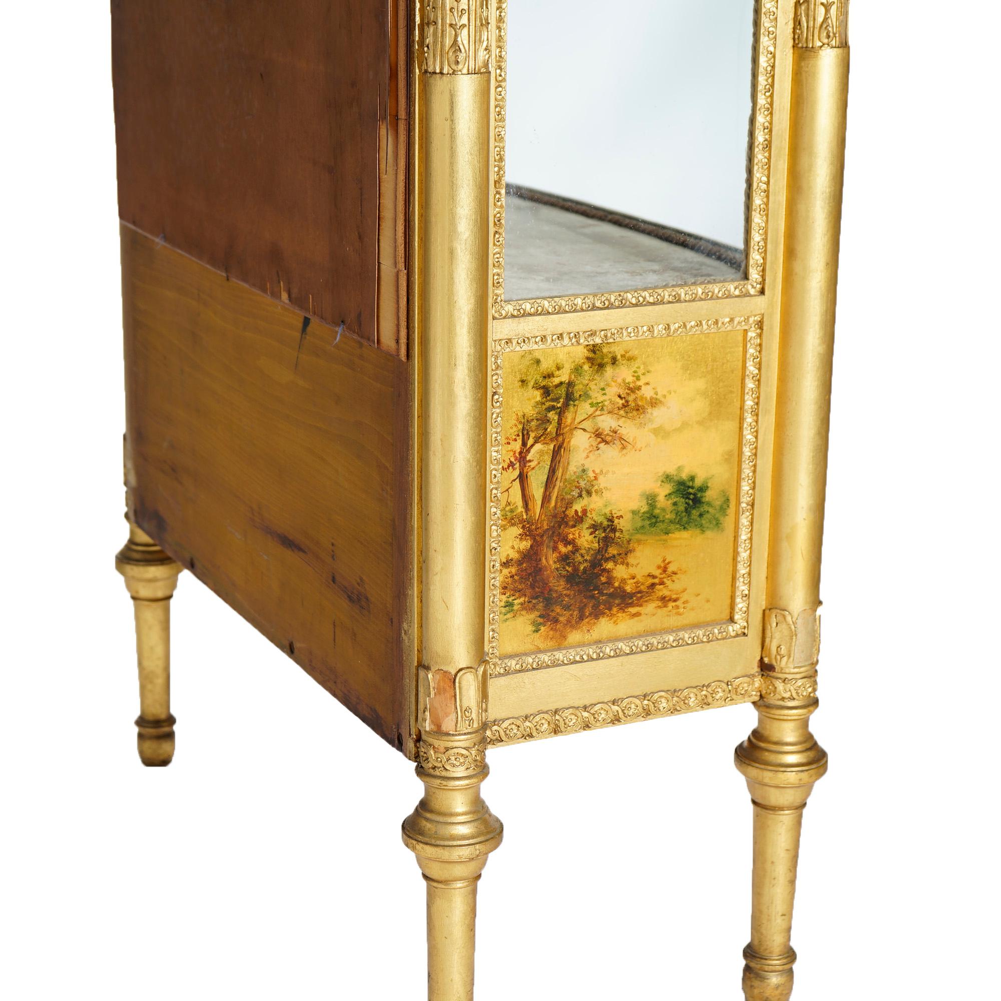 Antique French Classical Vernis Martin Giltwood Mirrored Vitrine Circa 1890 For Sale 13