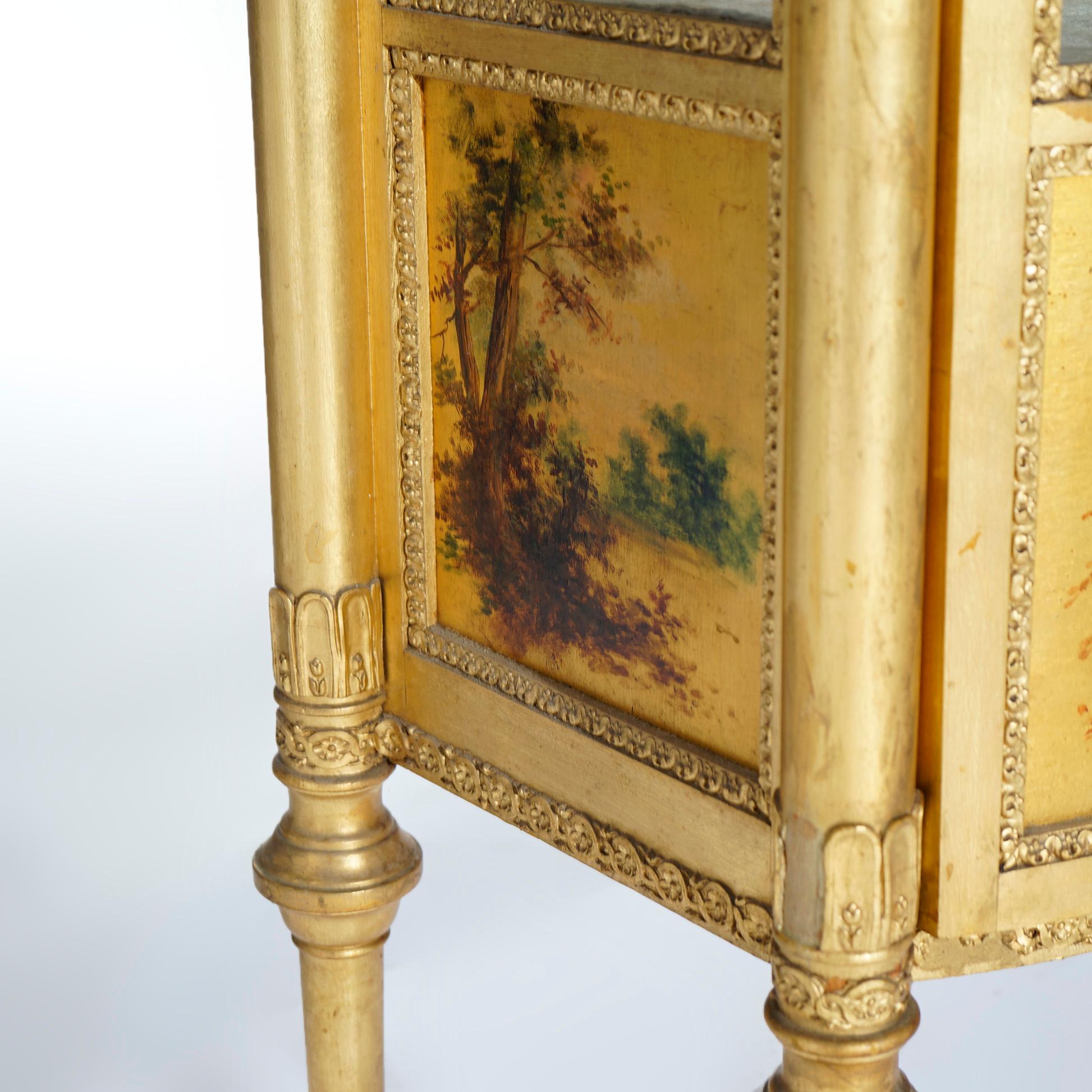 Antique French Classical Vernis Martin Giltwood Mirrored Vitrine Circa 1890 For Sale 14