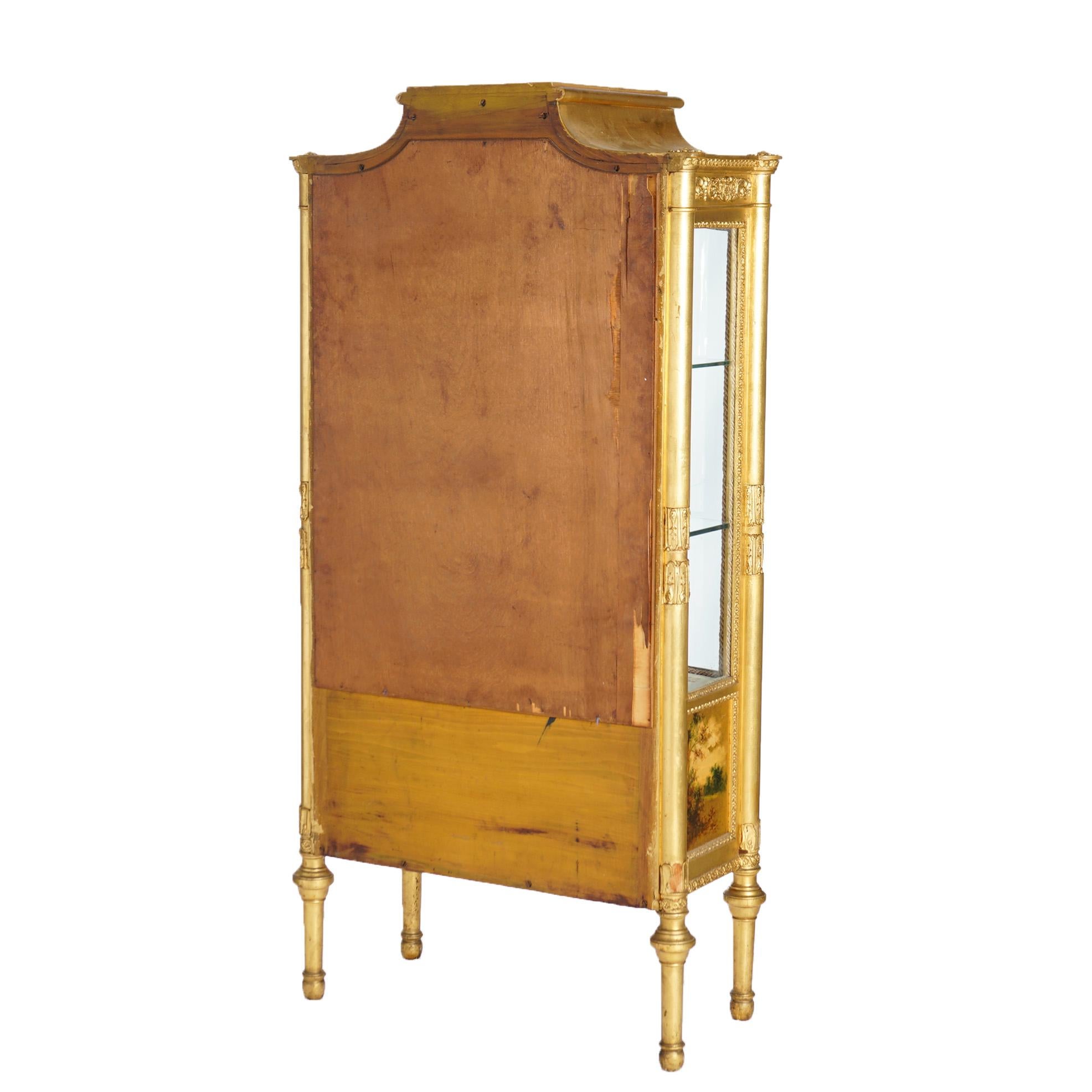 Antique French Classical Vernis Martin Giltwood Mirrored Vitrine Circa 1890 For Sale 2