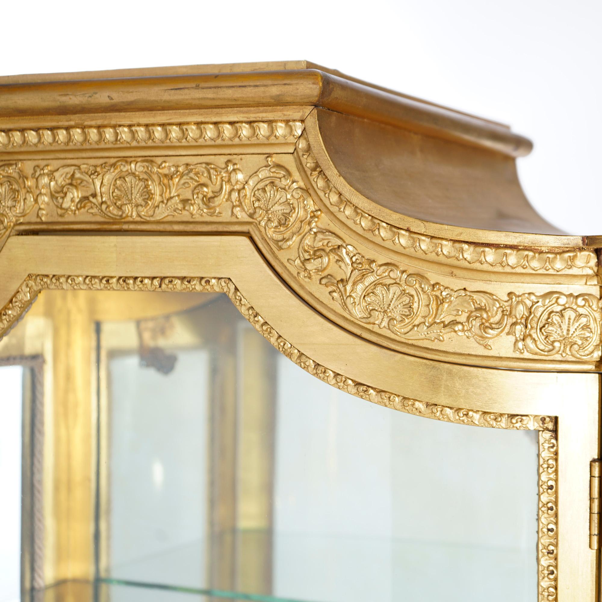 Antique French Classical Vernis Martin Giltwood Mirrored Vitrine Circa 1890 For Sale 4