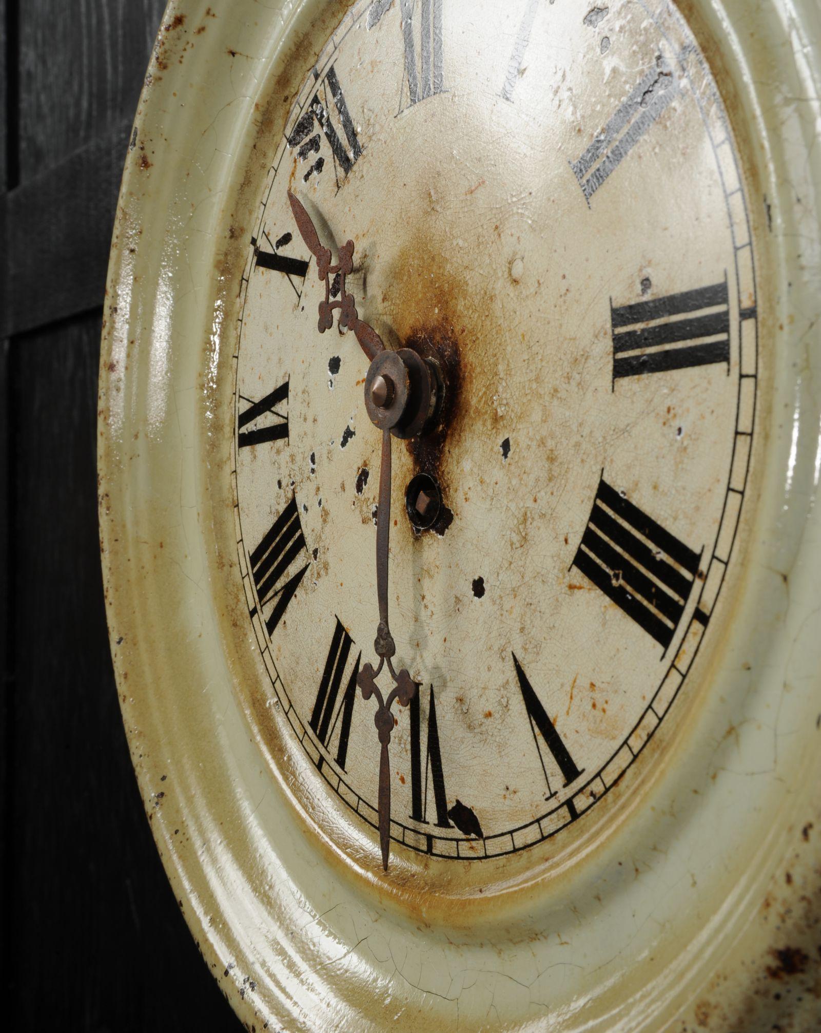 Antike französische Uhr Zifferblatt von Japy Frères Industrial Voll funktionsfähig (Metall) im Angebot