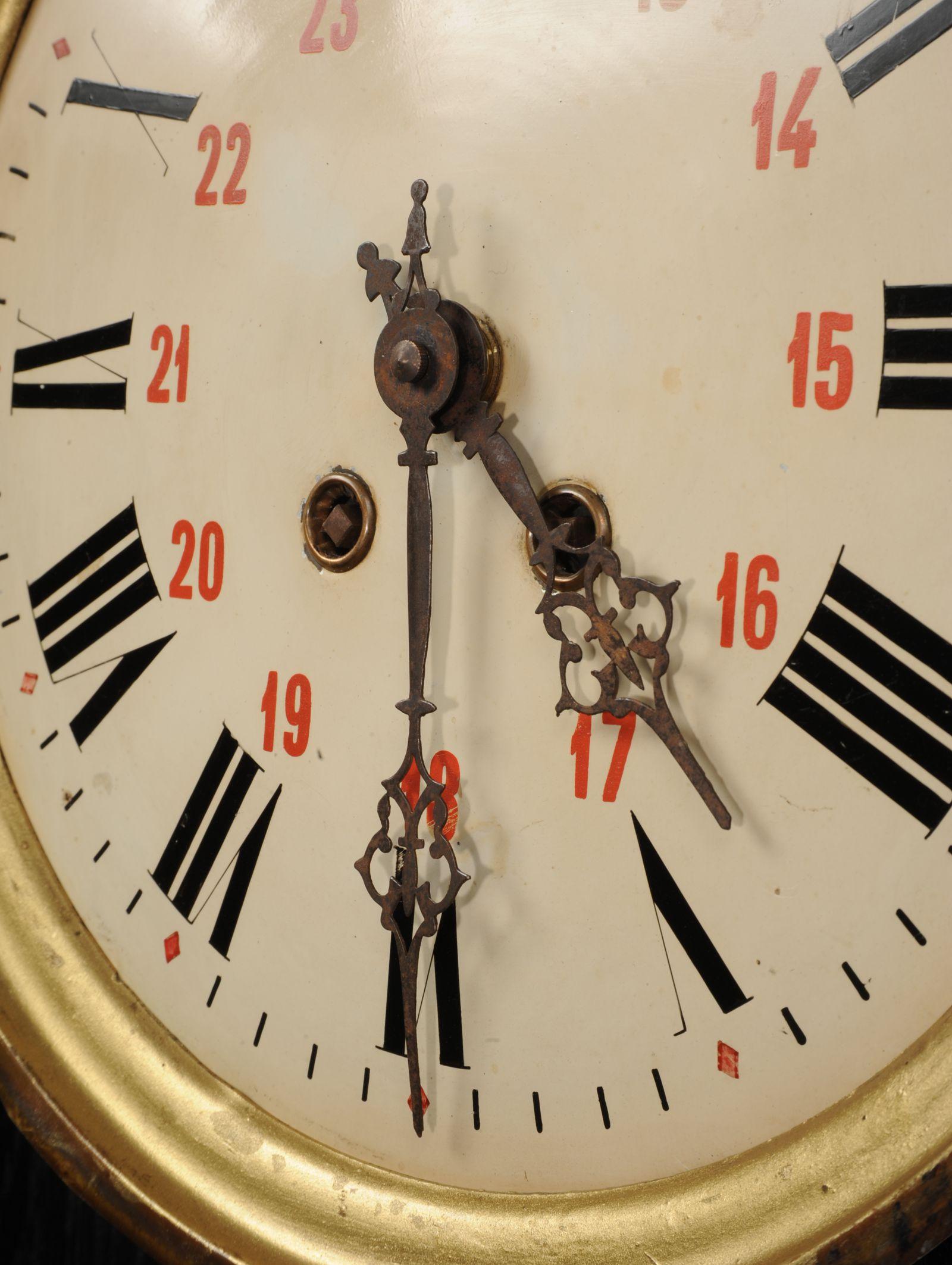 Antique French Clock Dial Face by Japy Freres, Industrial, Fully Working In Distressed Condition In Belper, Derbyshire