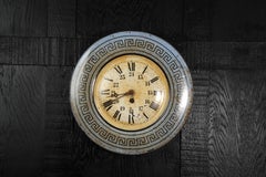 Antique French Clock Dial Face by Japy Frères, Industrial/Railway