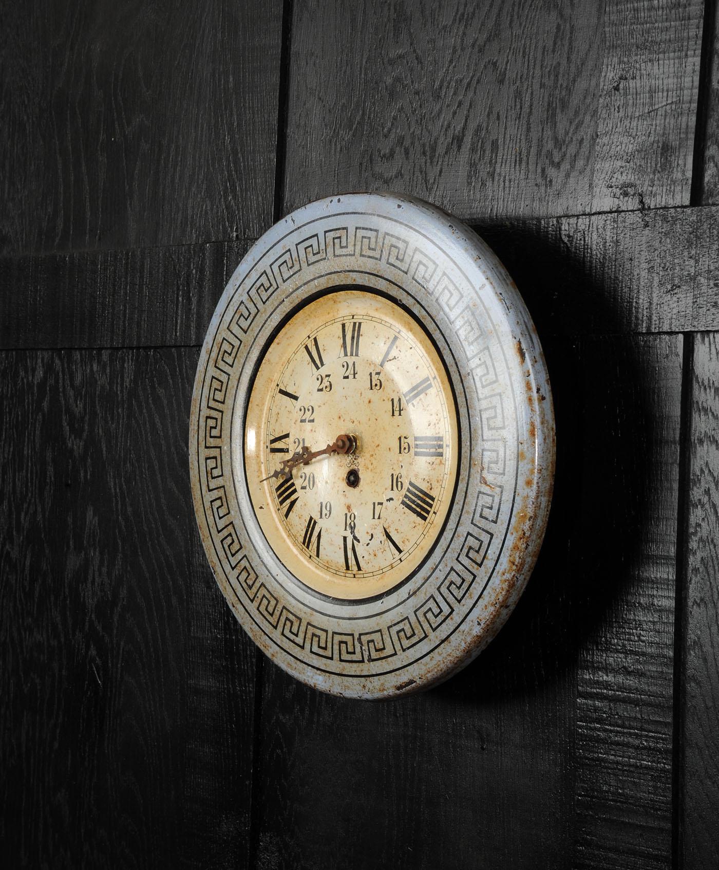 Acciaio Quadrante di orologio Antique French di Japy Frères, Industriale/Ferroviario in vendita