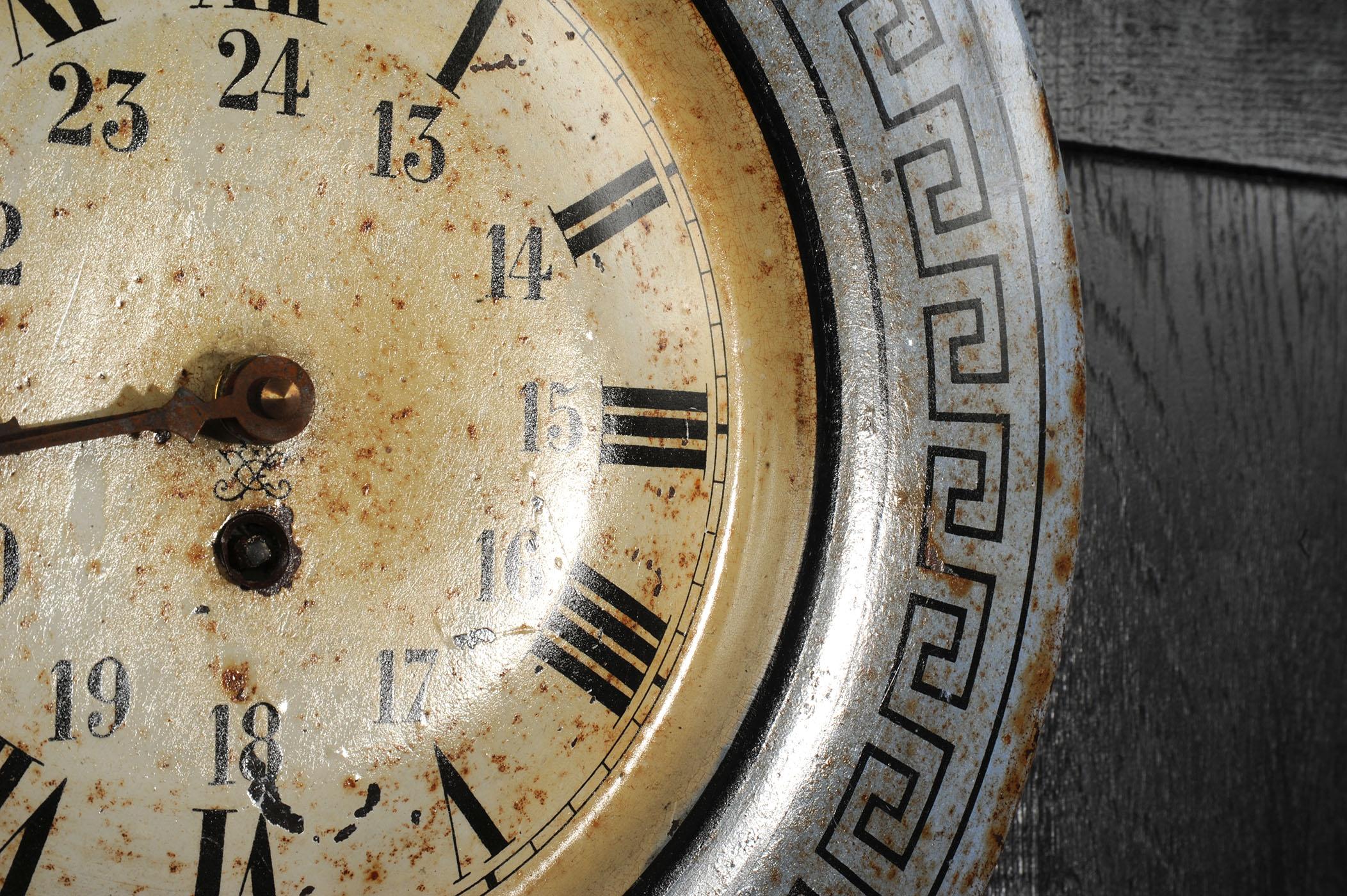 Quadrante di orologio Antique French di Japy Frères, Industriale/Ferroviario in vendita 2