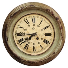 Antique French Clock Dial Face by Japy Frères, Industrial/Railway