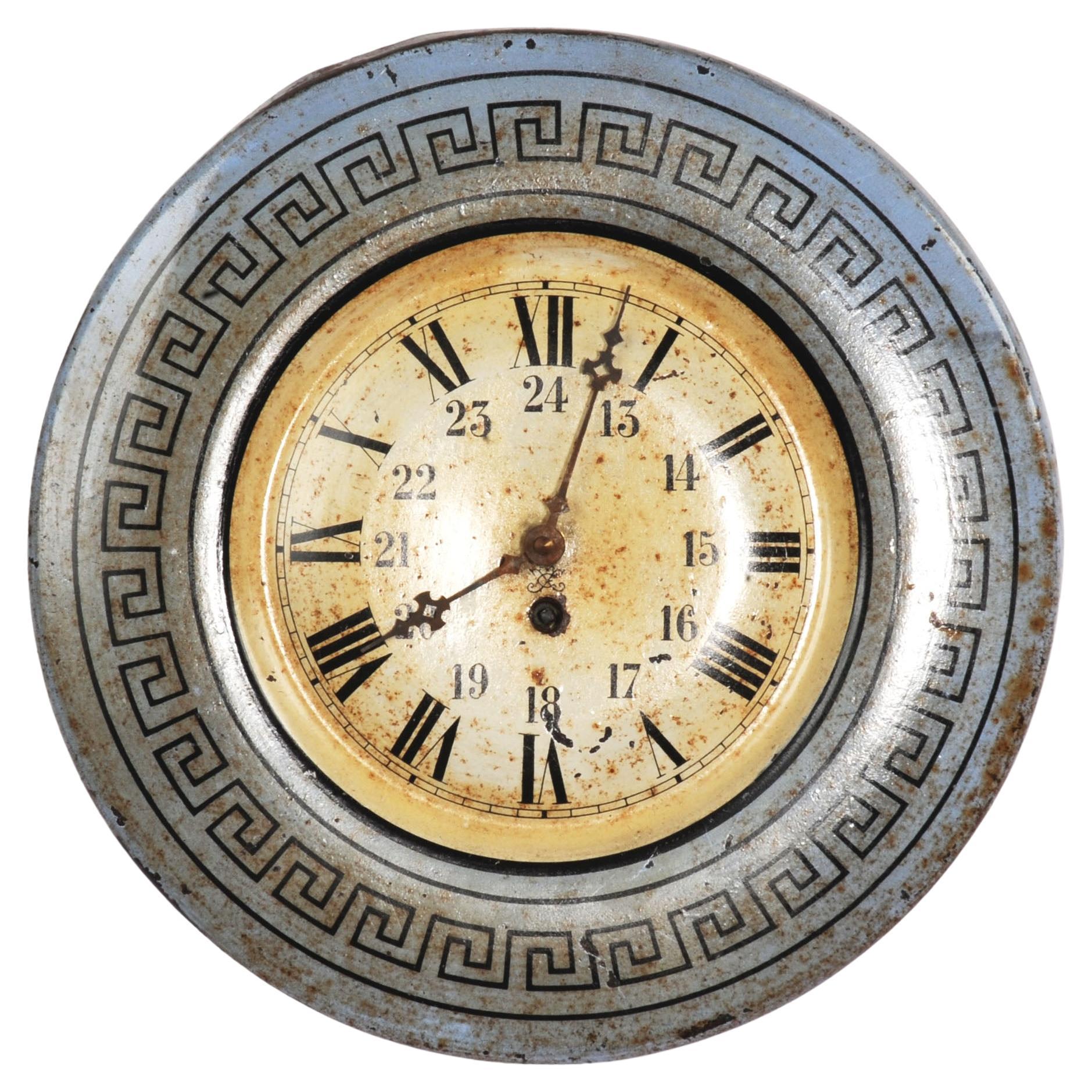 Quadrante di orologio Antique French di Japy Frères, Industriale/Ferroviario in vendita