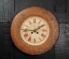 Antique French Clock Dial Face by Japy Freres, Industrial/Railway