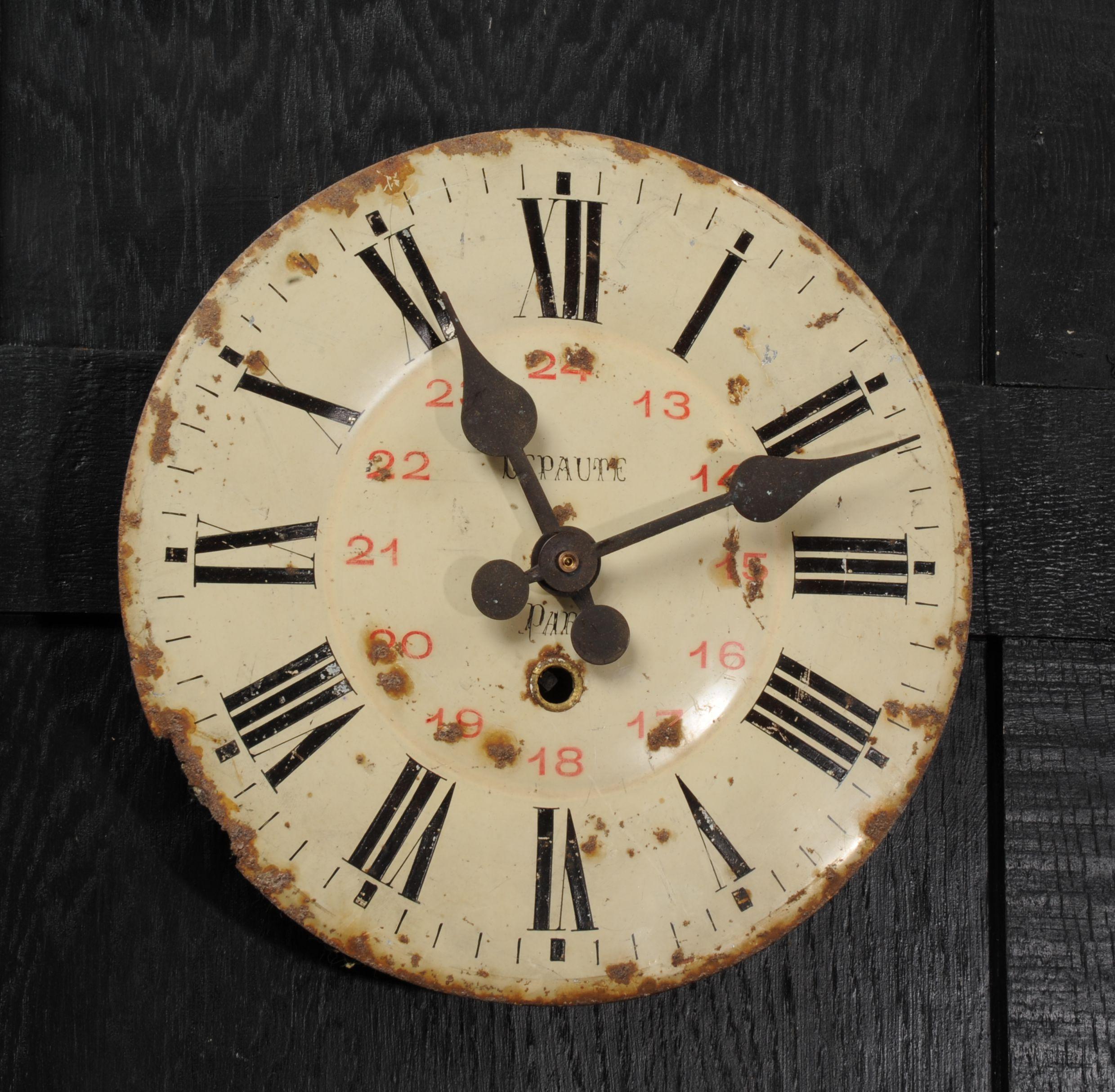 20th Century Antique French Clock Dial Face - Lepaute Paris - Industrial/Railway