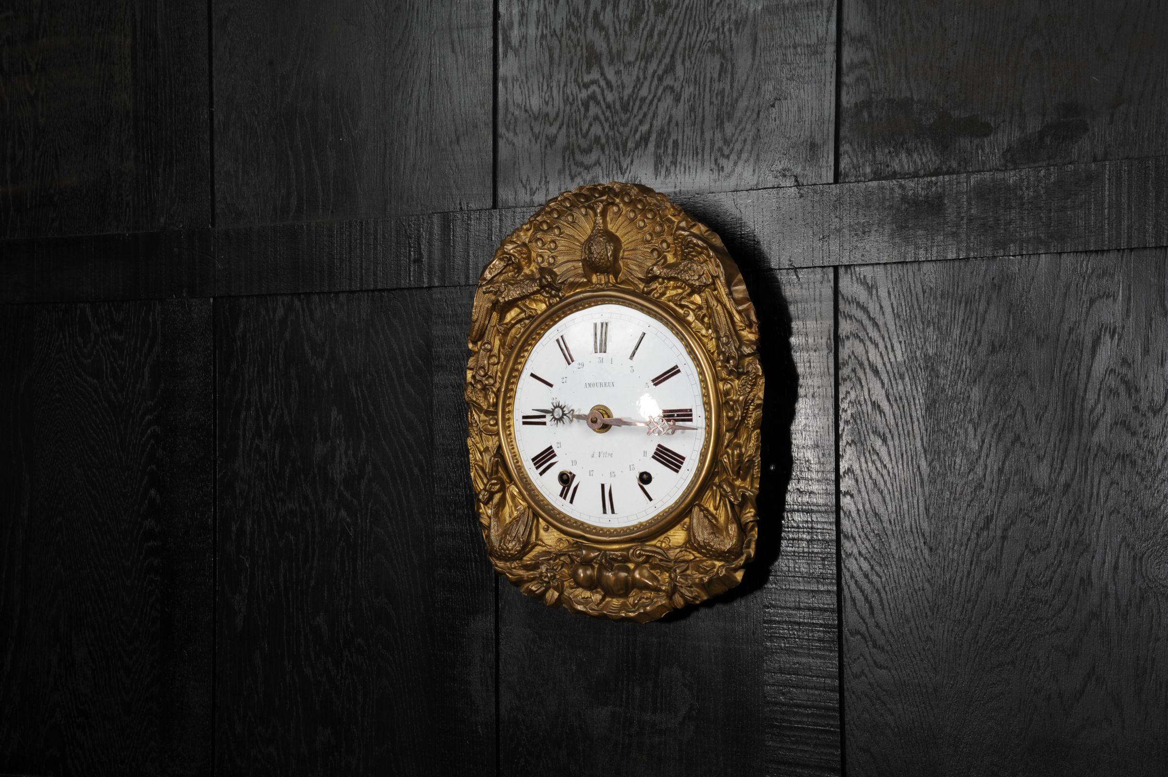 Antique French Clock Dial Face Wall Clock, Fully Working In Distressed Condition In Belper, Derbyshire