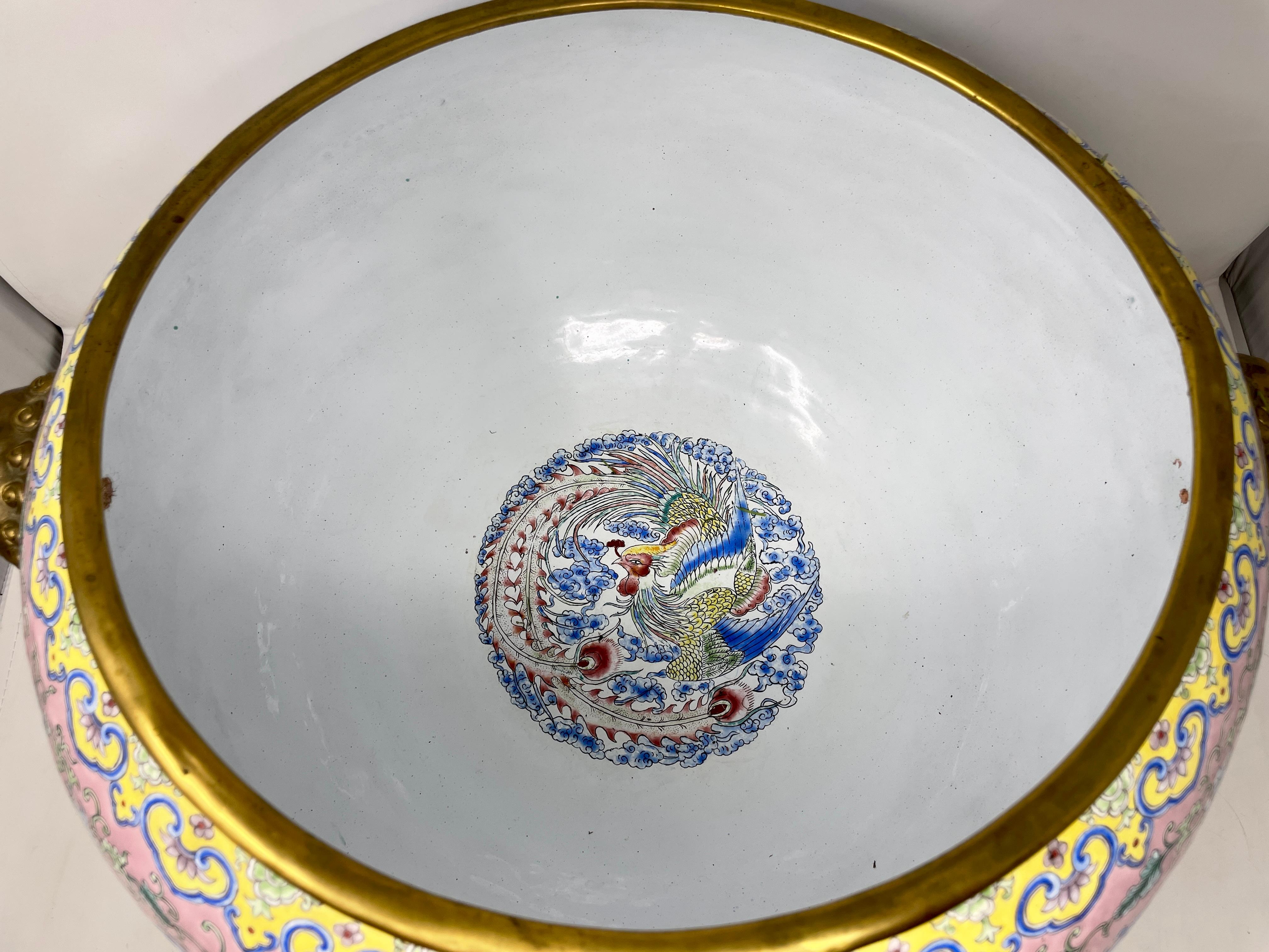 Antique French Cloisonné Enamel Porcelain Jardiniere, Circa 1880-1890. In Good Condition For Sale In New Orleans, LA