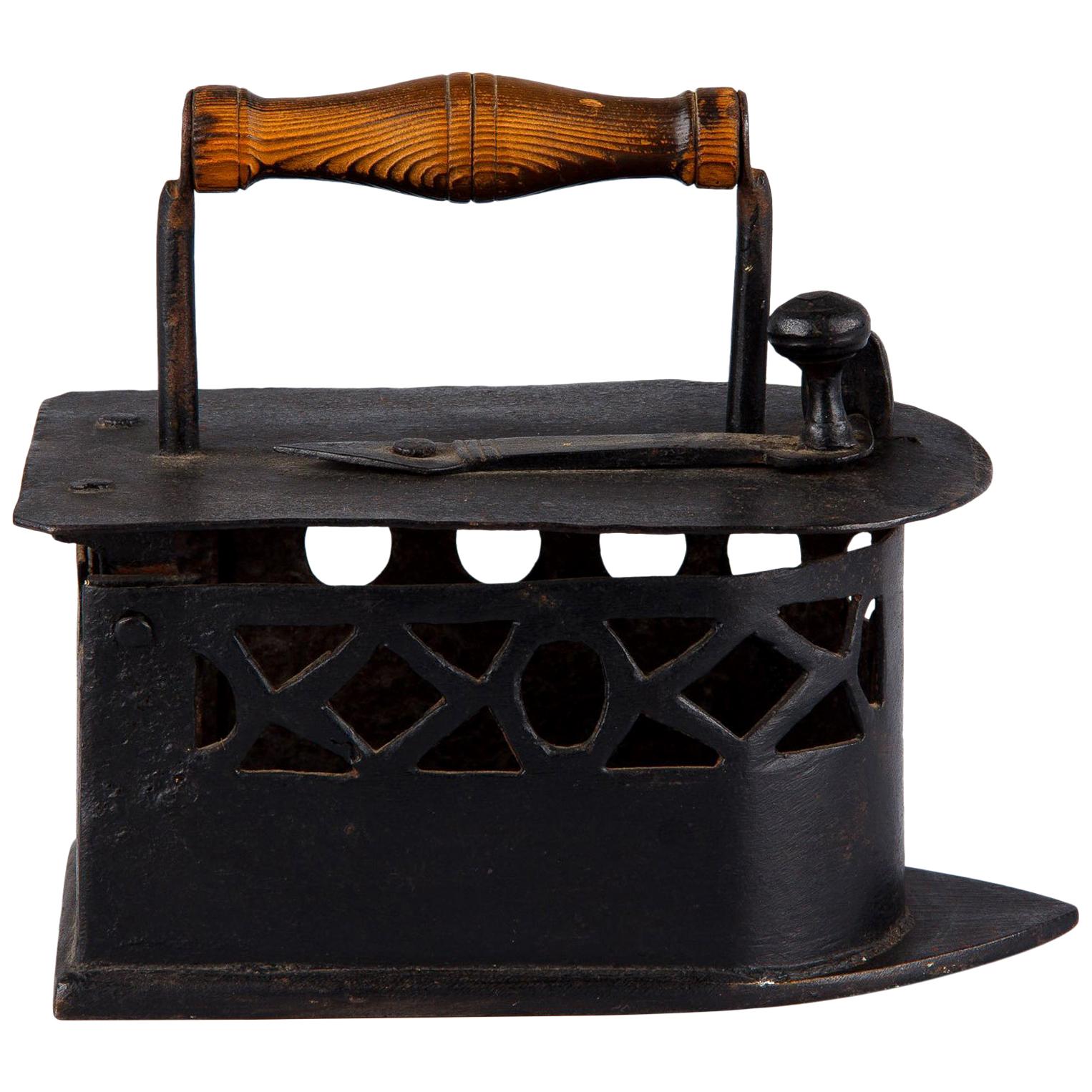 Antique French Coal Iron, Late 19th Century