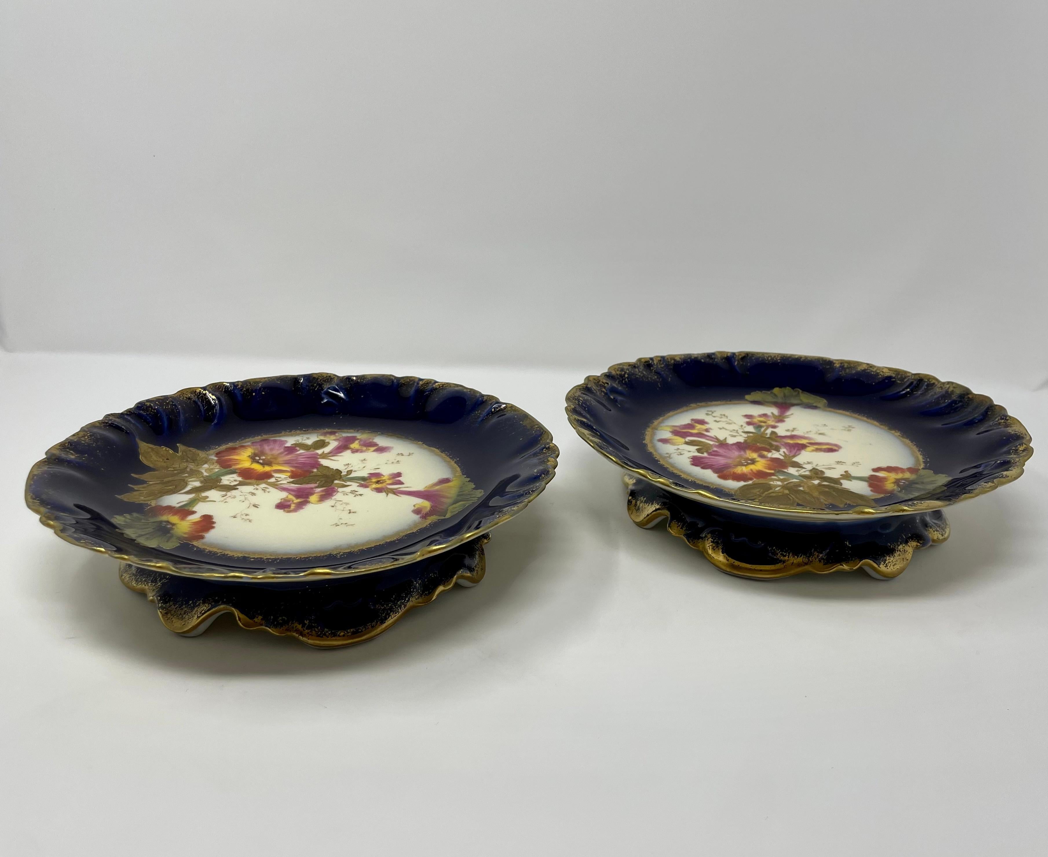 Antique French Cobalt and Gold Dessert Set, circa 1890 For Sale 1