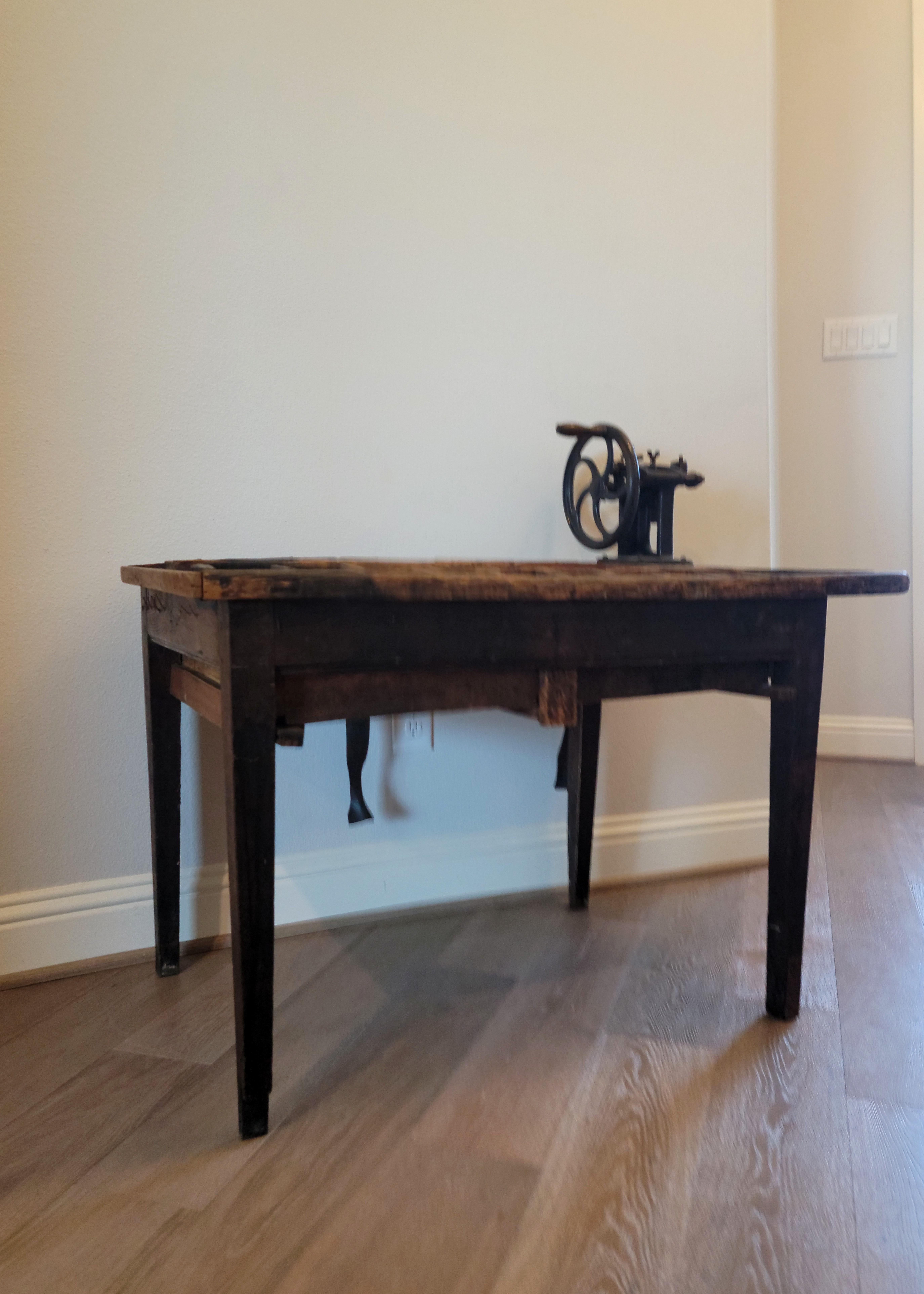 French Cobbler Leatherwork Shop Antique Industrial Craftsman Workbench Table 6