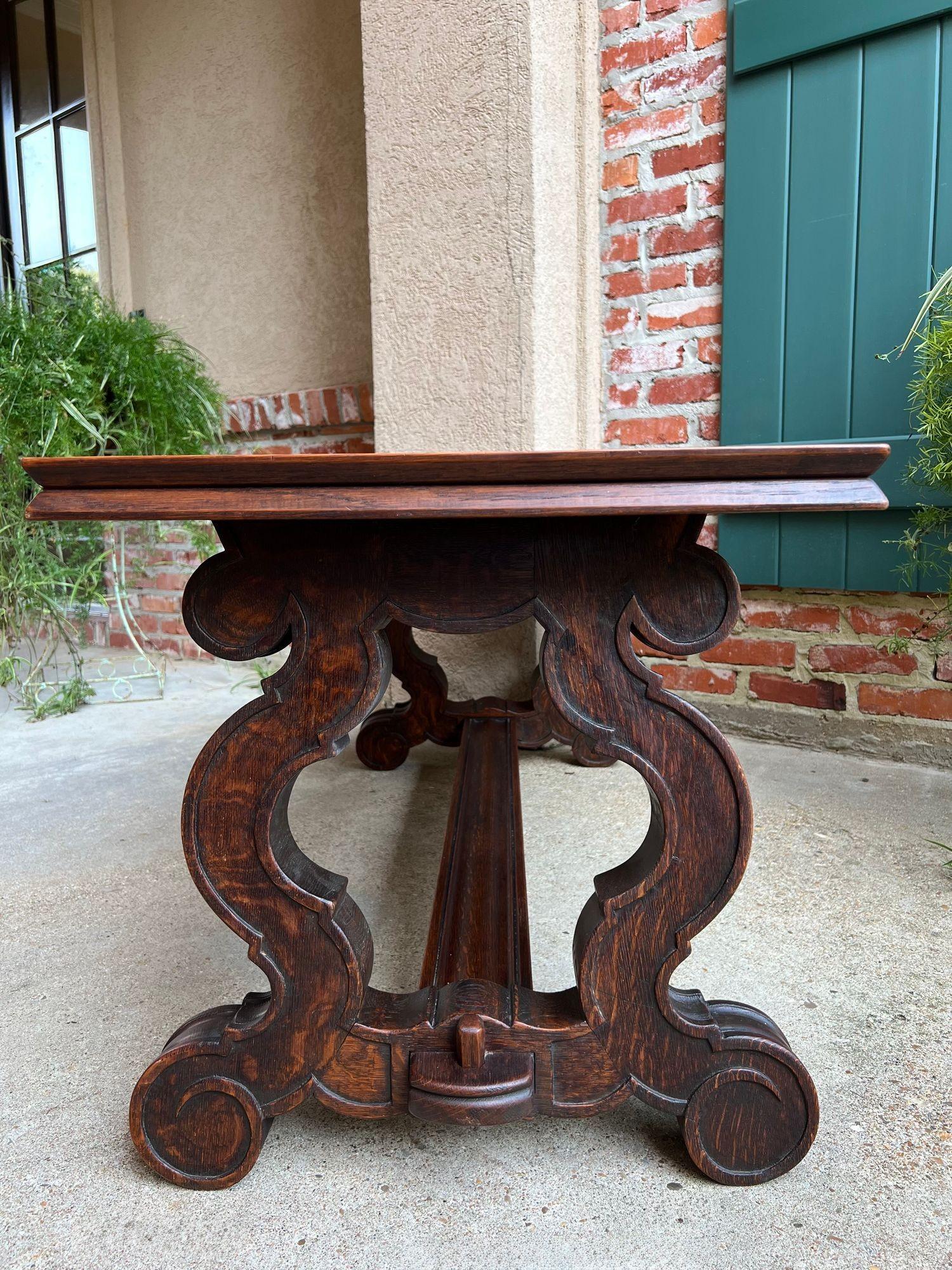 Antique French Coffee Table Banc en chêne sculpté Baroque Window Hall Seat c1900. en vente 2
