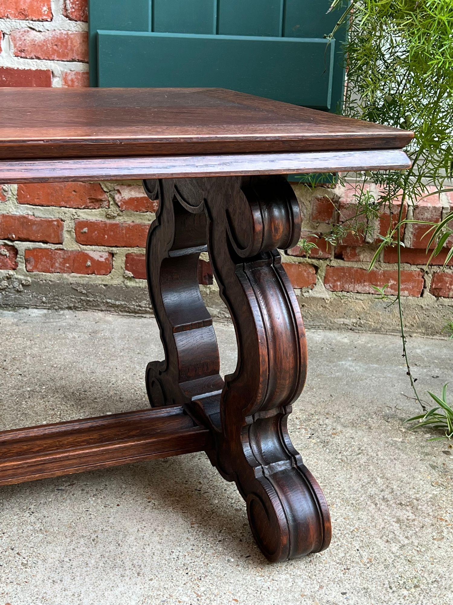 Antique French Coffee Table Banc en chêne sculpté Baroque Window Hall Seat c1900. en vente 3