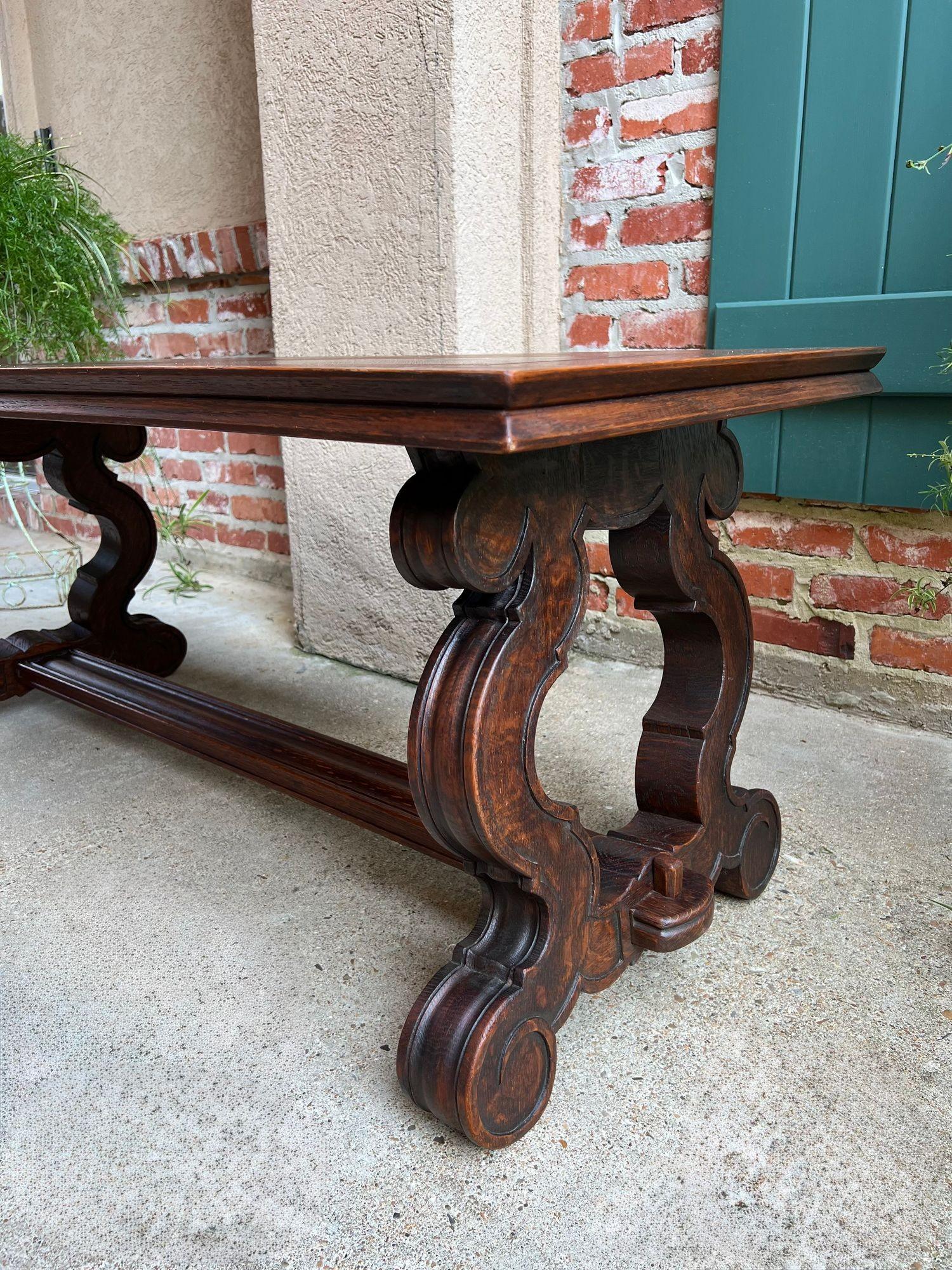 Antique French Coffee Table Banc en chêne sculpté Baroque Window Hall Seat c1900. en vente 4